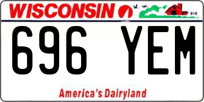WI license plate 696YEM