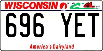 WI license plate 696YET