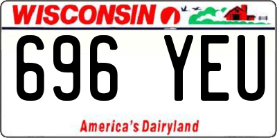 WI license plate 696YEU