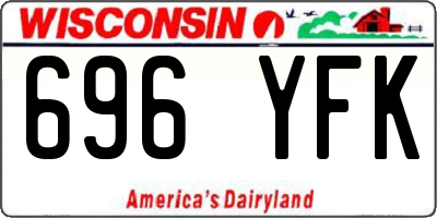 WI license plate 696YFK