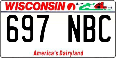 WI license plate 697NBC