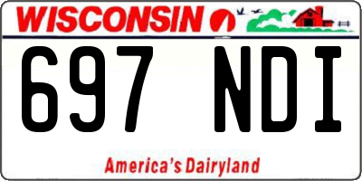 WI license plate 697NDI