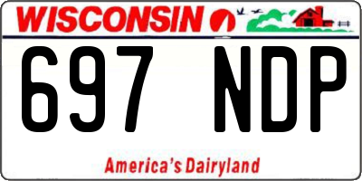 WI license plate 697NDP