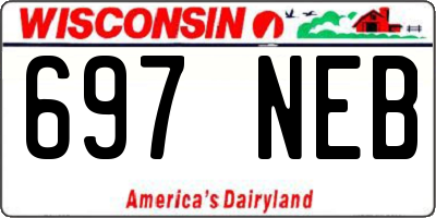 WI license plate 697NEB