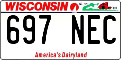WI license plate 697NEC