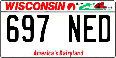WI license plate 697NED