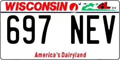 WI license plate 697NEV