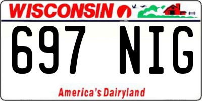 WI license plate 697NIG