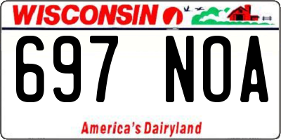 WI license plate 697NOA