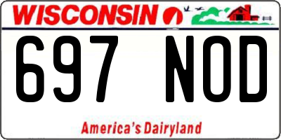 WI license plate 697NOD