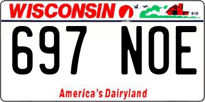 WI license plate 697NOE