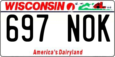 WI license plate 697NOK