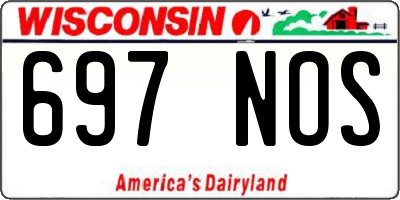 WI license plate 697NOS