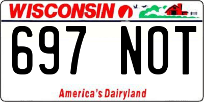 WI license plate 697NOT
