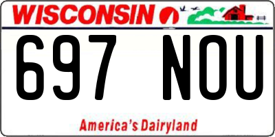 WI license plate 697NOU