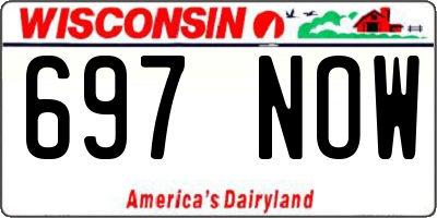 WI license plate 697NOW
