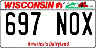 WI license plate 697NOX