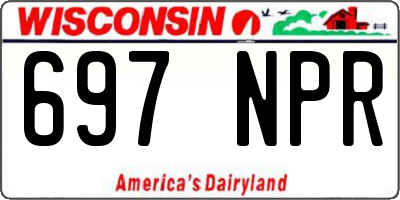 WI license plate 697NPR