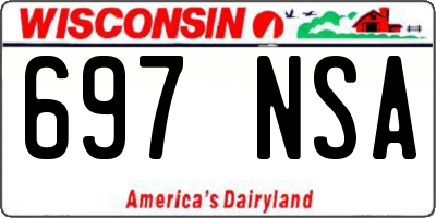 WI license plate 697NSA