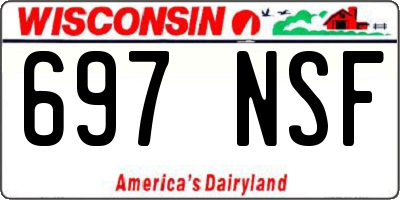 WI license plate 697NSF