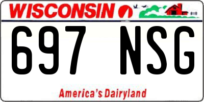 WI license plate 697NSG
