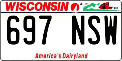 WI license plate 697NSW