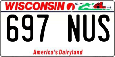 WI license plate 697NUS