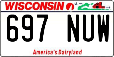 WI license plate 697NUW