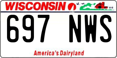 WI license plate 697NWS