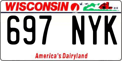WI license plate 697NYK