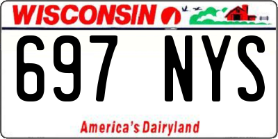 WI license plate 697NYS
