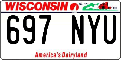 WI license plate 697NYU