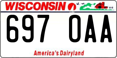 WI license plate 697OAA