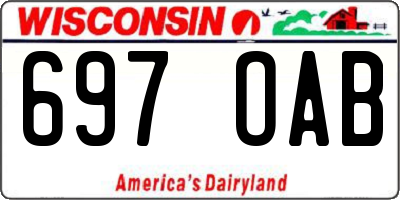WI license plate 697OAB