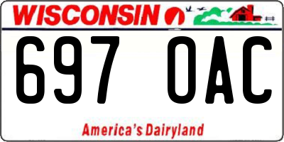 WI license plate 697OAC