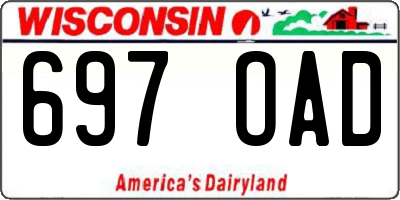 WI license plate 697OAD