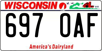 WI license plate 697OAF