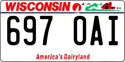 WI license plate 697OAI
