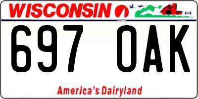 WI license plate 697OAK