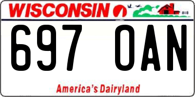 WI license plate 697OAN