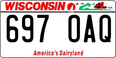 WI license plate 697OAQ