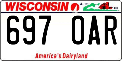 WI license plate 697OAR
