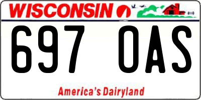WI license plate 697OAS