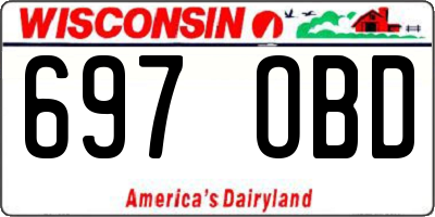 WI license plate 697OBD