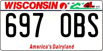 WI license plate 697OBS