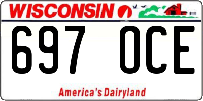 WI license plate 697OCE