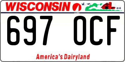 WI license plate 697OCF