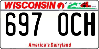 WI license plate 697OCH