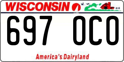 WI license plate 697OCO