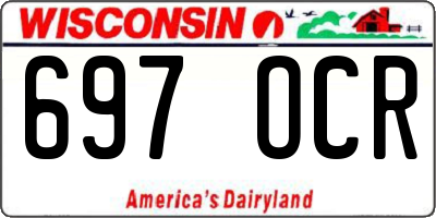 WI license plate 697OCR